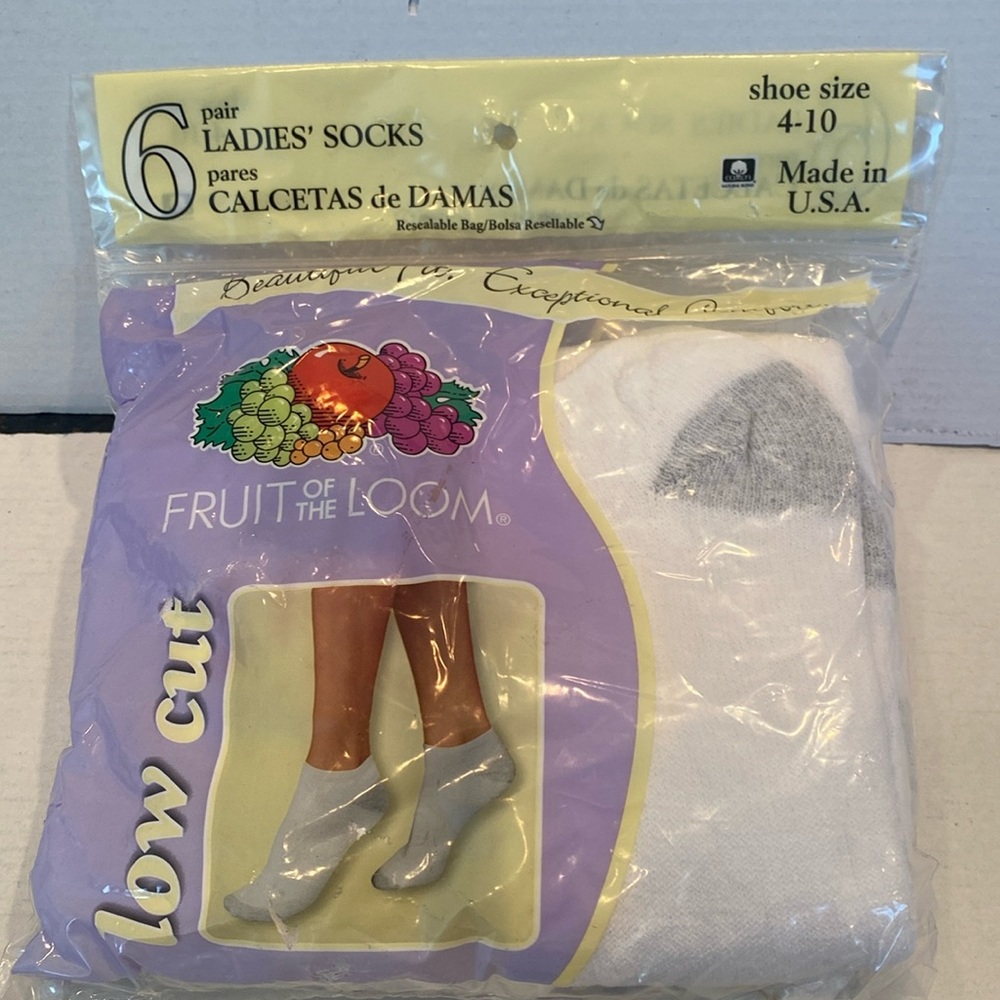 NWT Fruit of the Loom 6 pairs Ladies Socks